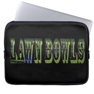 Housse Pour Ordinateur Portable Logo Dimensionnel Des Bowls De Pelouse Verte,