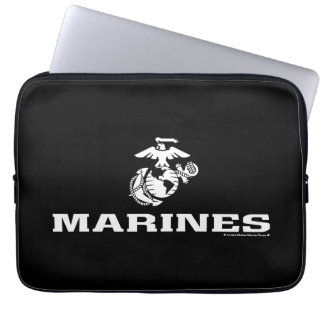 Housse Pour Ordinateur Portable Logo empilé USMC - Blanc