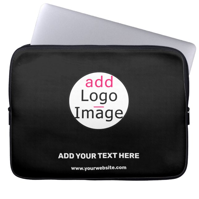 Housse Pour Ordinateur Portable Logo personnalisé professionnel tendance noir (Devant)
