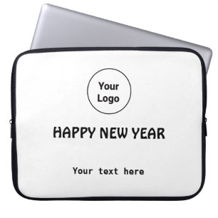 Housse Pour Ordinateur Portable Logo personnalisé simple et élégant ici société