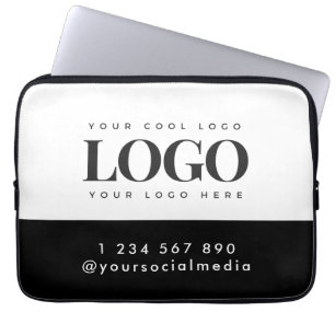 Housse Pour Ordinateur Portable Logo Rectangle personnalisé & Entreprise de texte