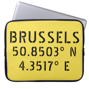 Housse Pour Ordinateur Portable Longitude de la latitude de Bruxelles