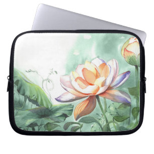 Housse Pour Ordinateur Portable Lotus Aquarelle