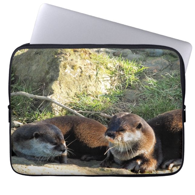HOUSSE POUR ORDINATEUR PORTABLE LOUTRES (Devant)
