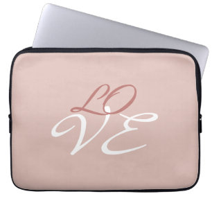 Housse Pour Ordinateur Portable Love Rose Gold Color Calligraphy Script