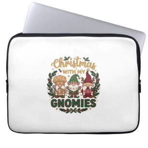 Housse Pour Ordinateur Portable Lumières de Noël Gnomies Guirlande Canne à Sucre