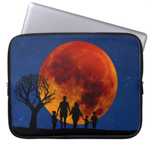 Housse Pour Ordinateur Portable Lune de sang Lunaire Famille Eclipse