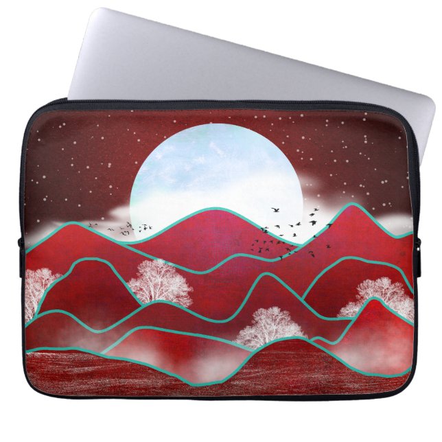 Housse Pour Ordinateur Portable Lune rouge (Devant)