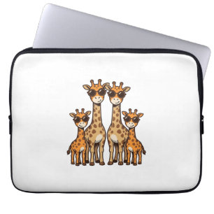 Housse Pour Ordinateur Portable Lunettes de soleil de la famille de la girafe Cool