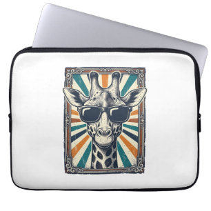 Housse Pour Ordinateur Portable Lunettes de soleil girafe vintage