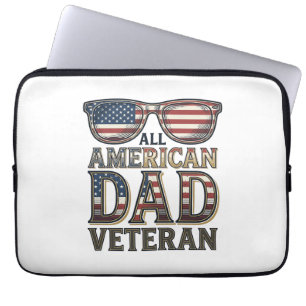 Housse Pour Ordinateur Portable Lunettes de soleil patriotiques pour vétéran de pa