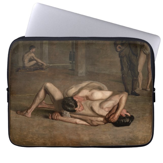 Housse Pour Ordinateur Portable Lutteurs (par Thomas Eakins) (Devant)