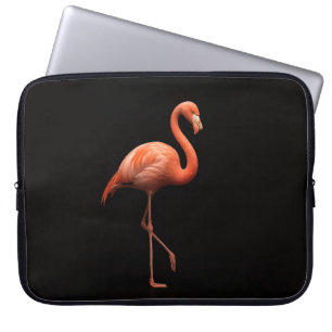 Housse pour ordinateur portable Luxe Noir, Flamant