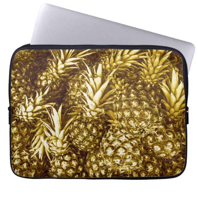 Housse Pour Ordinateur Portable Luxueux ananas dorés (Devant)