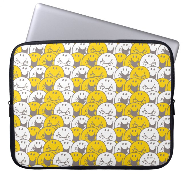 Housse Pour Ordinateur Portable M. Happy | Motif de sourires clignotants (Devant)