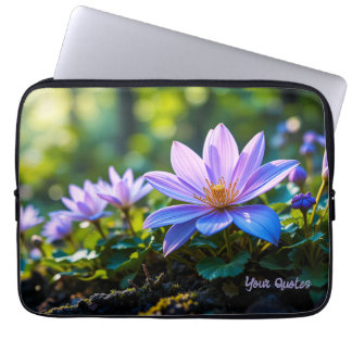 Housse Pour Ordinateur Portable Macro Fleurs Sauvages Violettes de la Forêt avec R