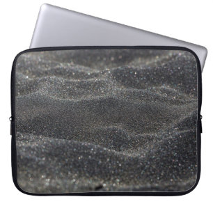 Housse Pour Ordinateur Portable Macro sable noir flou