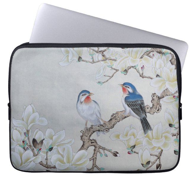 Housse Pour Ordinateur Portable Magnolia blanche (Devant)