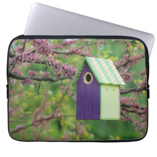 Housse Pour Ordinateur Portable Maison d'oiseau sur un arbre Redbud
