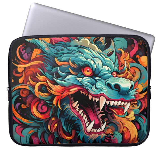Housse Pour Ordinateur Portable Majesté du Dragon Oriental Moderne (Devant)