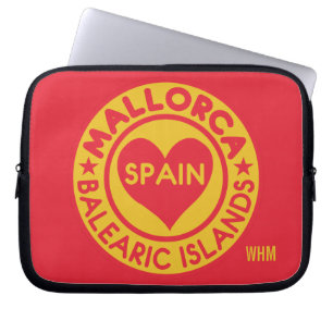 Housse Pour Ordinateur Portable MALLORCA Espagne personnalisé monogramme de manche