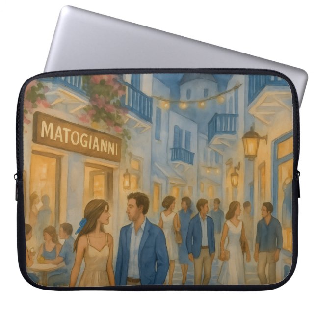 Housse Pour Ordinateur Portable Manche de l'ordinateur portable Mykonos Greece Wat (Devant)
