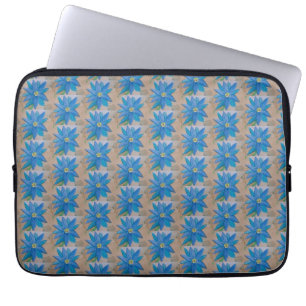 Housse Pour Ordinateur Portable Manche d'ordinateur portable à fleurs bleues