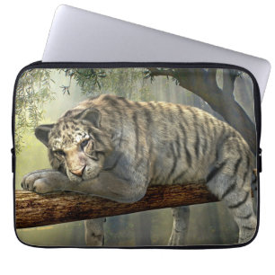Housse Pour Ordinateur Portable Manche d'ordinateur portable blanc Tiger