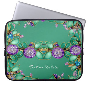Housse Pour Ordinateur Portable Manche d'ordinateur portable Feuille violet vert