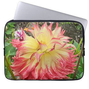 Housse Pour Ordinateur Portable Manche d'ordinateur portable rose et jaune Dahlia