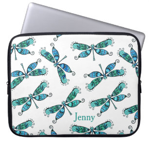 Housse Pour Ordinateur Portable Manche d'ordinateur portable turquoise Dragonflies