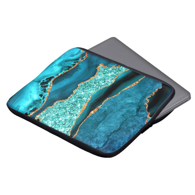 Housse Pour Ordinateur Portable Manche d'ordinateur portable turquoise Marine Blue (Devant haut)