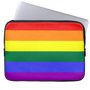 Housse Pour Ordinateur Portable Manche électronique à drapeau Rainbow Pride