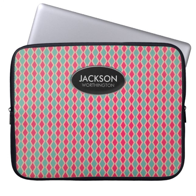 Housse Pour Ordinateur Portable Manche motif Retro Red Diamonds (Devant)