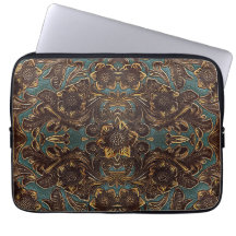 Manche Ordinateur Portable En Cuir turquoise