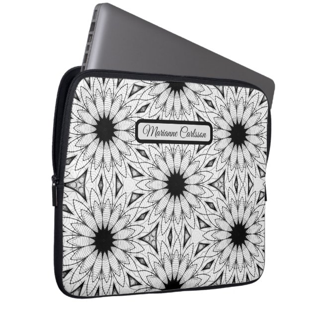Housse Pour Ordinateur Portable Manches de Motif à fleurs monochromes (Devant droit)