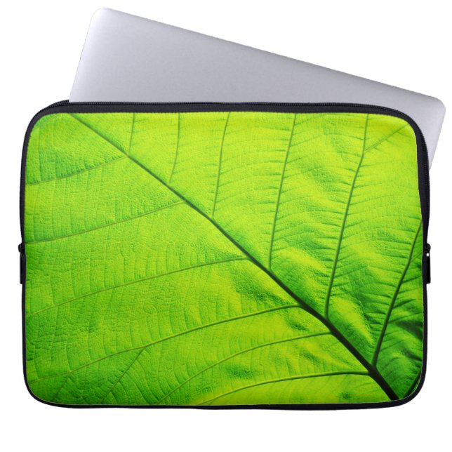 Housse Pour Ordinateur Portable Manches d'ordinateur portable en feuilles vertes (Devant)