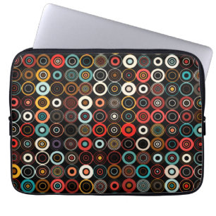 Housse Pour Ordinateur Portable Manches d'ordinateur portable Retro Chic : Cercles