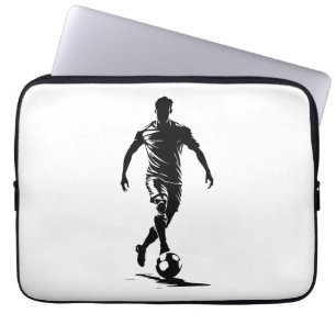 Housse Pour Ordinateur Portable Manchette d'art de silhouette de joueur de footbal