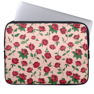 Housse Pour Ordinateur Portable 🌸Manchette Tech de Jardin de Roses Florales Vibra