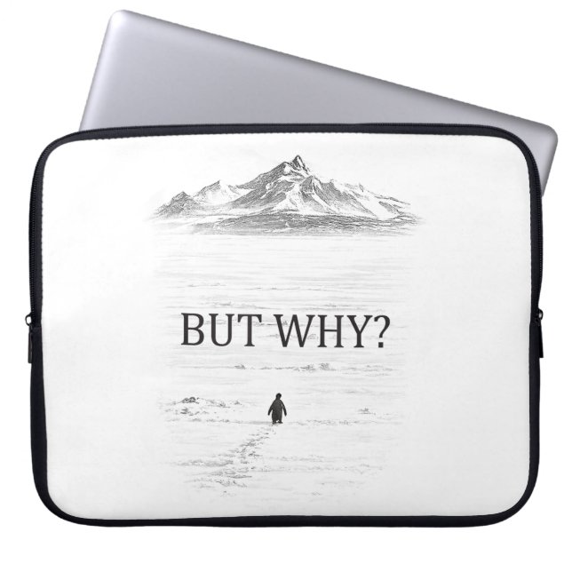 Housse Pour Ordinateur Portable Manchot Mais Pourquoi Montagnes  (Devant)