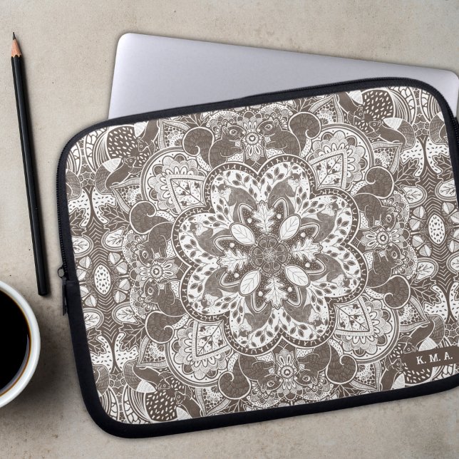 Housse Pour Ordinateur Portable Mandala Écureuils des Bois (Créateur téléchargé)