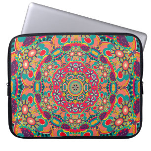 Housse Pour Ordinateur Portable Mandala Floral Psychédélique Rétro Hippie Millefio