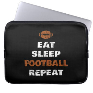Housse Pour Ordinateur Portable Manger Sommeil Football Répéter Amour Football Vin