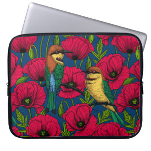 Housse Pour Ordinateur Portable Mangeurs d'abeilles et pavots