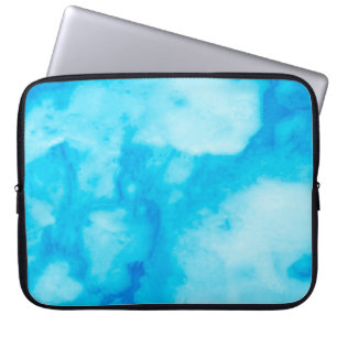 Housse Pour Ordinateur Portable Marbre blanc bleu texture avec motif naturel