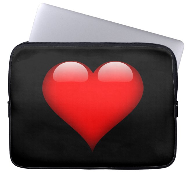 Housse Pour Ordinateur Portable Mariage Amour Tendance Cœur Rouge (Devant)