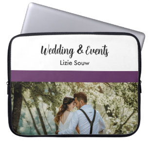 Housse Pour Ordinateur Portable Mariage violet et blanc
