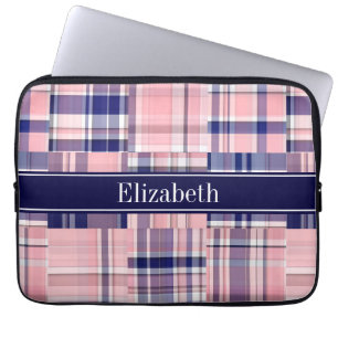 Housse Pour Ordinateur Portable Marine Rose Whelppy Patchwork Madras N Monogramme