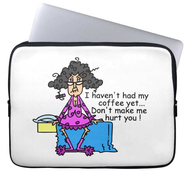 Housse Pour Ordinateur Portable Matin Avant Humour Café (Devant)